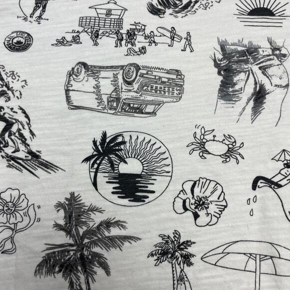 Levis Conversational AOP Tee T-Shirt Mens L Beach Surfer Pocket All Over Print - Picture 8 of 10